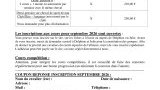 Inscription septembre 2026